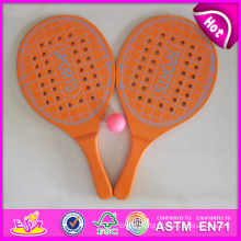 2015 Shot Kids Wooden Tennis Beach Rackets, New Wooden Beach Rackets with Ball, High Quality for Match Beach Tennis Racket W01A109